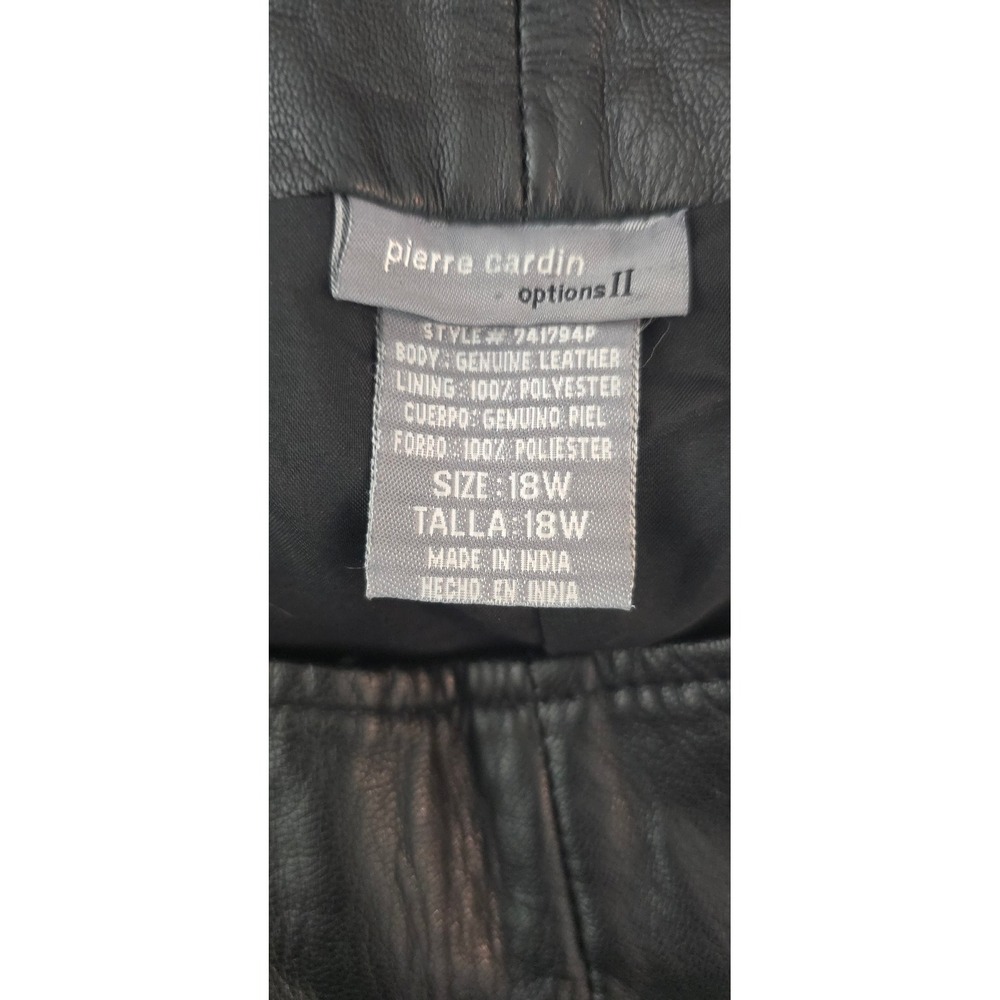 Pierre Cardin Options II Black Genuine Leather Pants High Waist Size 18W 741794P - Picture 6 of 6